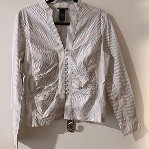 Kenneth Cole striped button-down, EUC, sz 10; super cute! Professional or casual